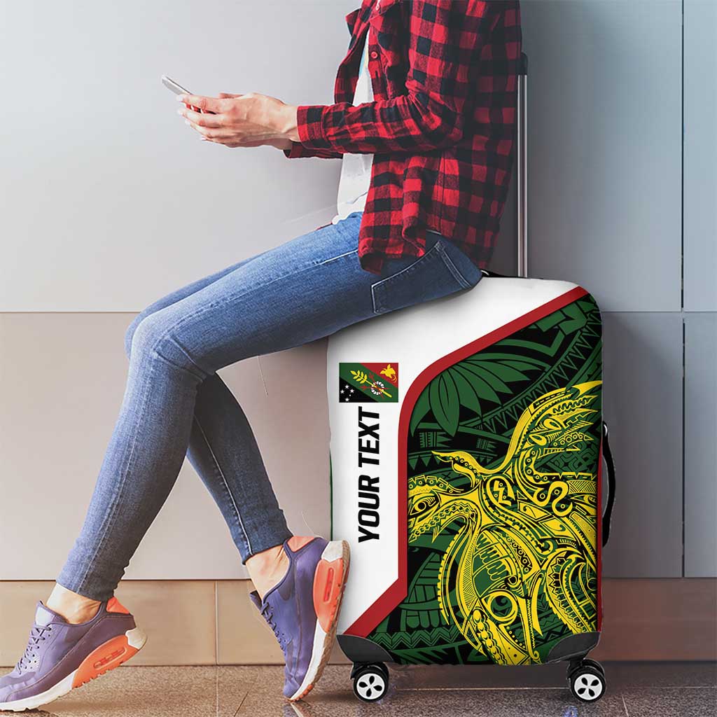 Personalised PNG Chimbu Province Luggage Cover Bird of Paradise Tattoo Flag Motif - Polynesian Pride