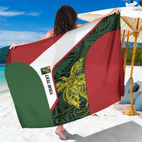 Personalised PNG Chimbu Province Sarong Bird of Paradise Tattoo Flag Motif LT9 One Size 44 x 66 inches Red - Polynesian Pride