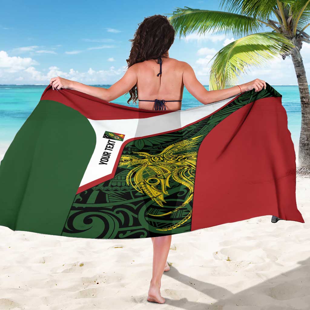 Personalised PNG Chimbu Province Sarong Bird of Paradise Tattoo Flag Motif LT9 - Polynesian Pride