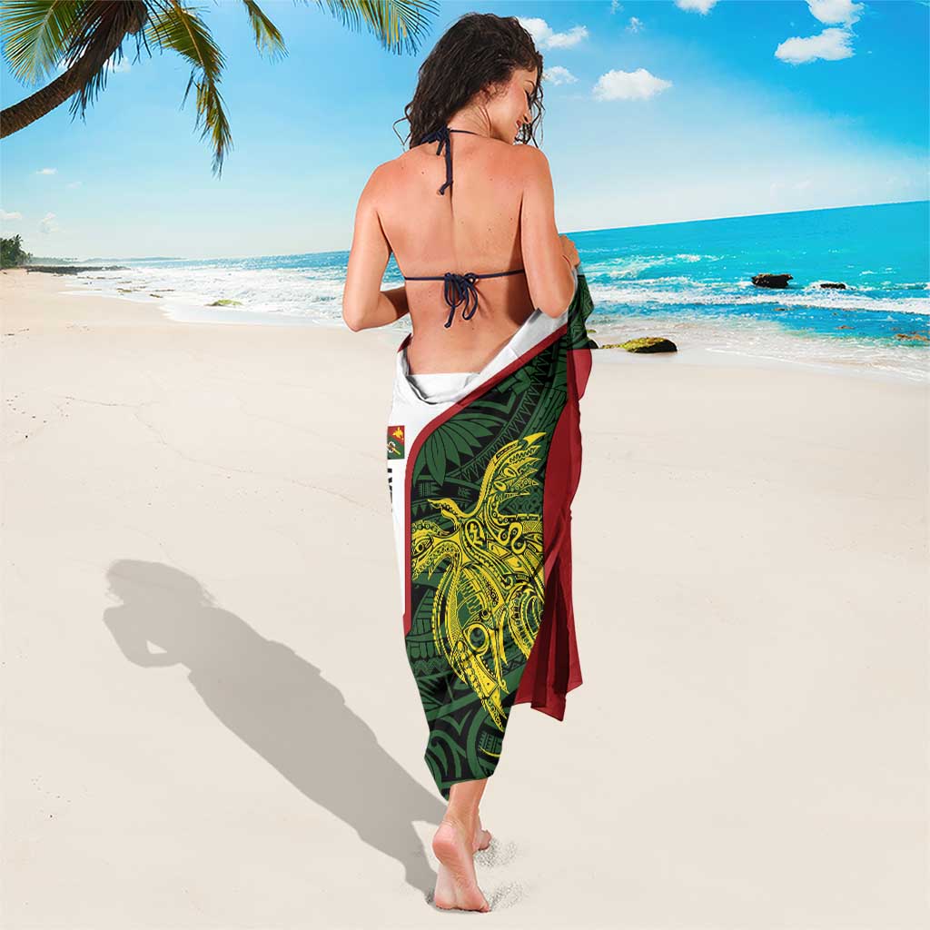 Personalised PNG Chimbu Province Sarong Bird of Paradise Tattoo Flag Motif LT9 - Polynesian Pride