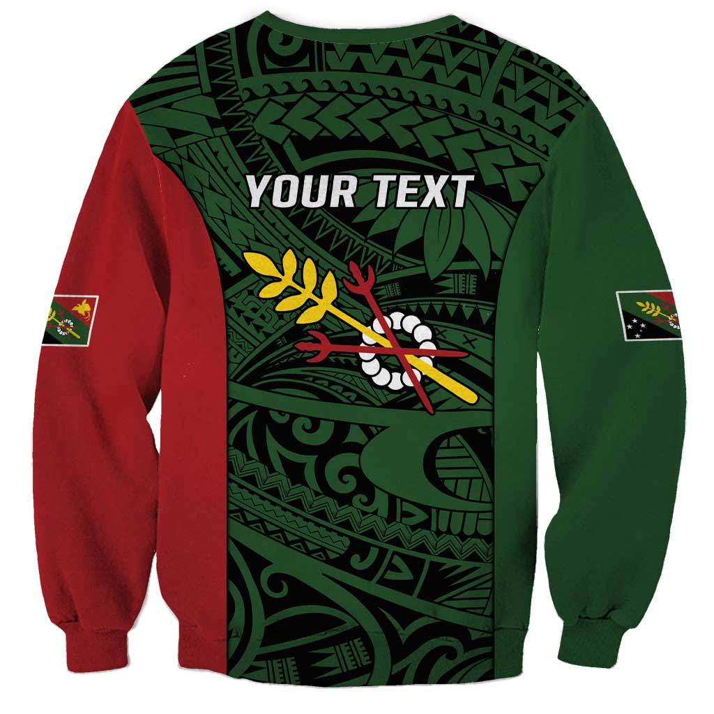 Personalised PNG Chimbu Province Sweatshirt Bird of Paradise Tattoo Flag Motif - Polynesian Pride