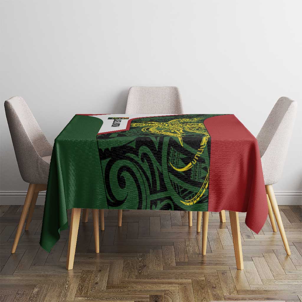 Personalised PNG Chimbu Province Tablecloth Bird of Paradise Tattoo Flag Motif LT9 - Polynesian Pride