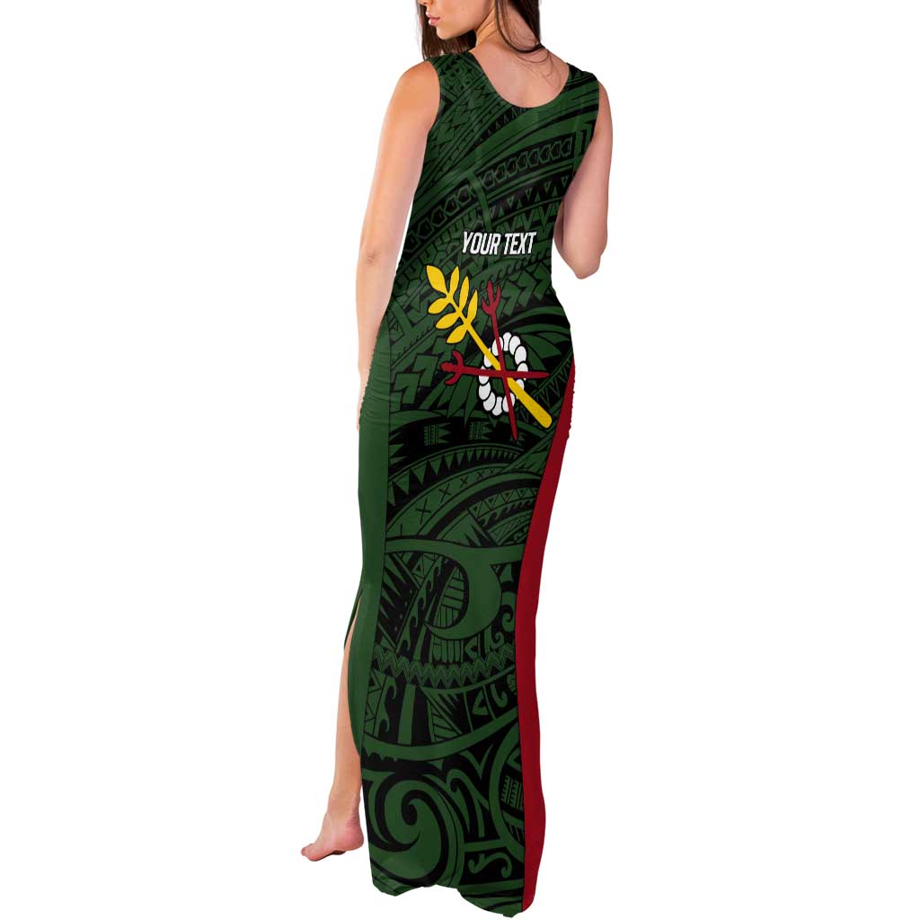 Personalised PNG Chimbu Province Tank Maxi Dress Bird of Paradise Tattoo Flag Motif LT9 - Polynesian Pride