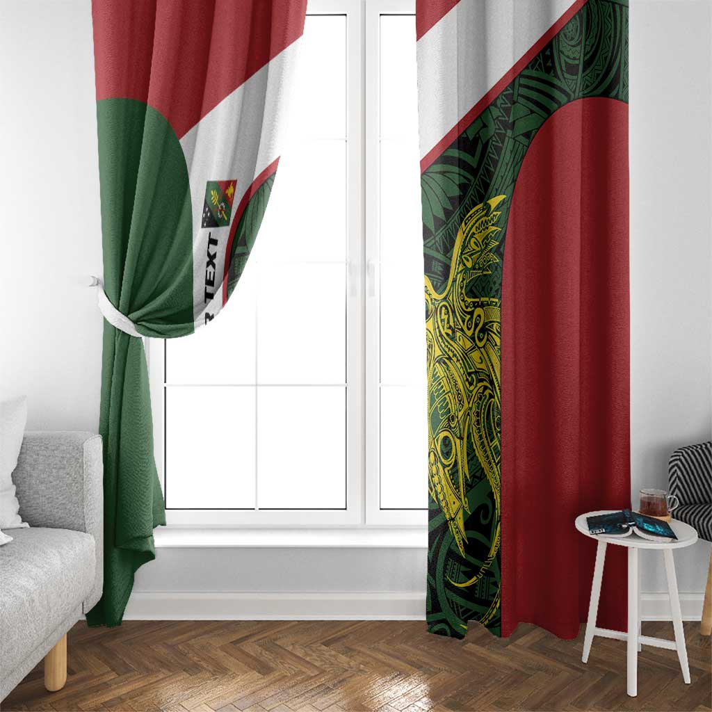Personalised PNG Chimbu Province Window Curtain Bird of Paradise Tattoo Flag Motif LT9 - Polynesian Pride
