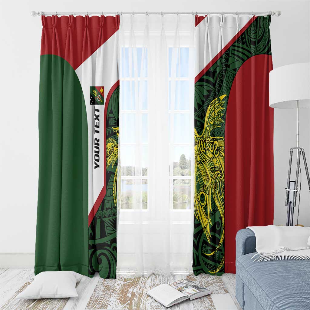 Personalised PNG Chimbu Province Window Curtain Bird of Paradise Tattoo Flag Motif LT9 - Polynesian Pride