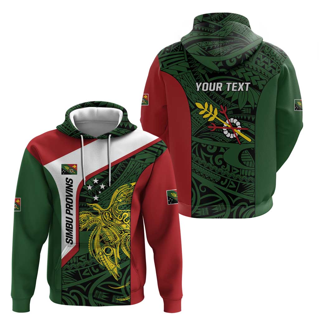 Personalised PNG Chimbu Province Zip Hoodie Bird of Paradise Tattoo Flag Motif - Polynesian Pride