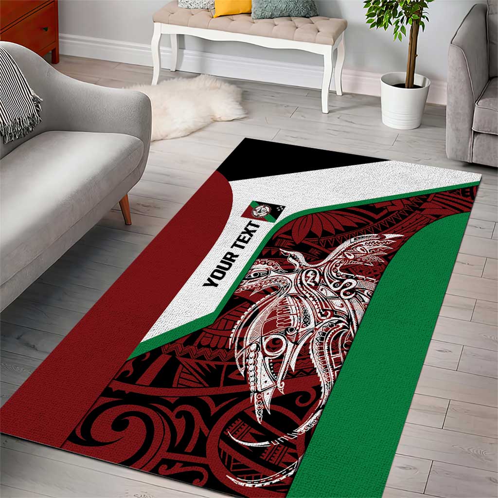 Personalised PNG East New Britain Province Area Rug Bird of Paradise Tattoo Flag Motif LT9 - Polynesian Pride