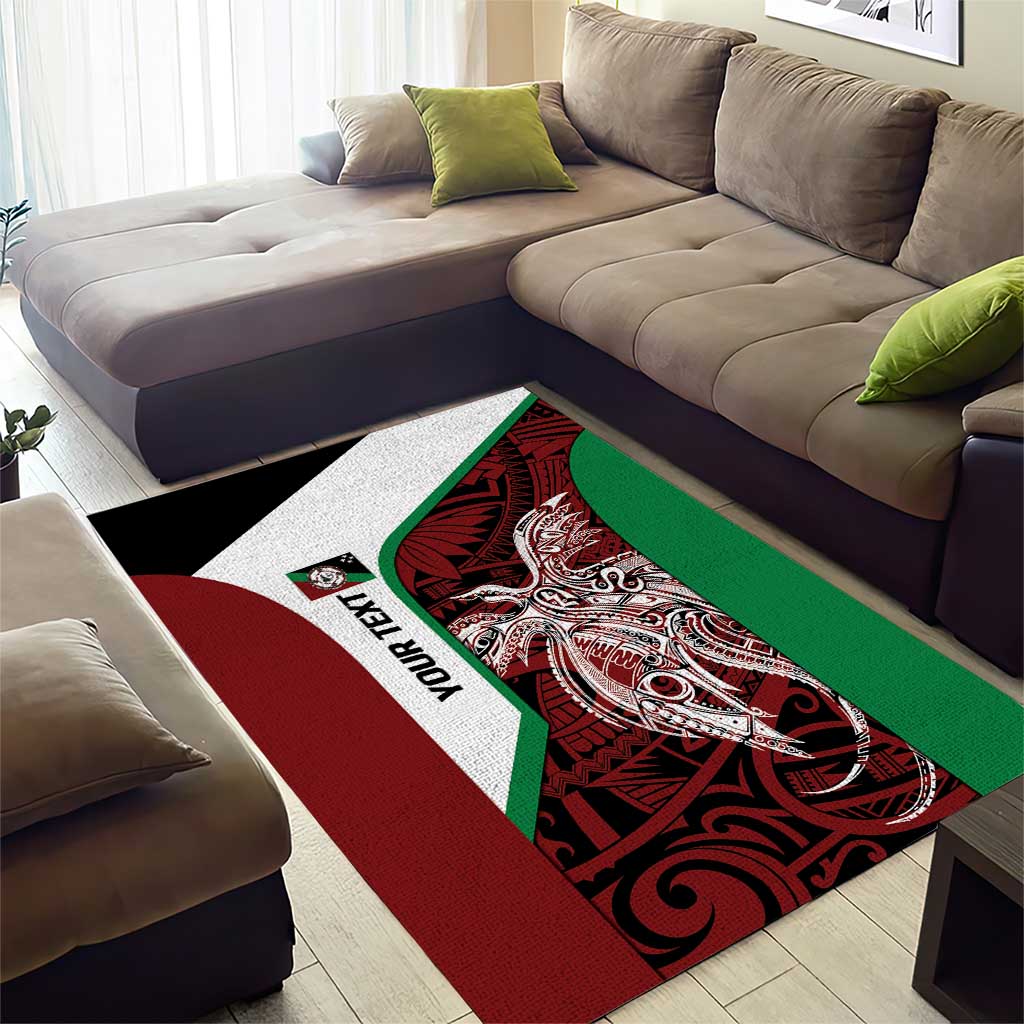 Personalised PNG East New Britain Province Area Rug Bird of Paradise Tattoo Flag Motif LT9 - Polynesian Pride