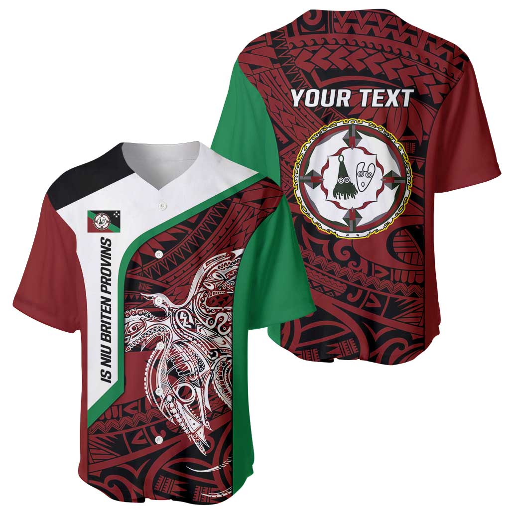 Personalised PNG East New Britain Province Baseball Jersey Bird of Paradise Tattoo Flag Motif LT9 - Polynesian Pride