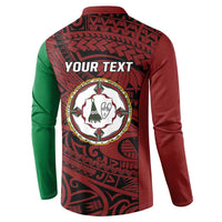 Personalised PNG East New Britain Province Button Sweatshirt Bird of Paradise Tattoo Flag Motif - Polynesian Pride