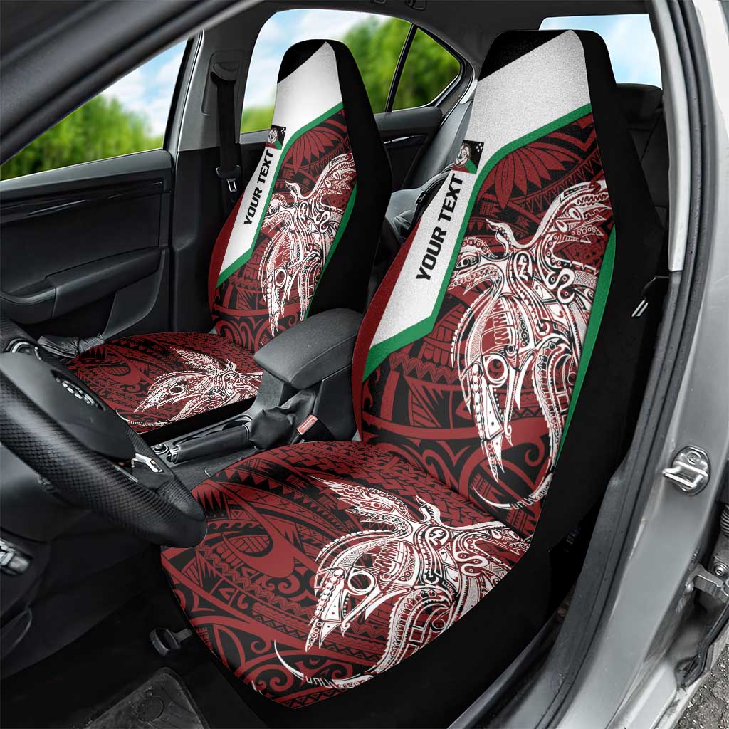 Personalised PNG East New Britain Province Car Seat Cover Bird of Paradise Tattoo Flag Motif - Polynesian Pride