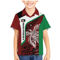 Personalised PNG East New Britain Province Family Matching Mermaid Dress and Hawaiian Shirt Bird of Paradise Tattoo Flag Motif - Polynesian Pride