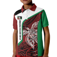 Personalised PNG East New Britain Province Kid Polo Shirt Bird of Paradise Tattoo Flag Motif - Polynesian Pride