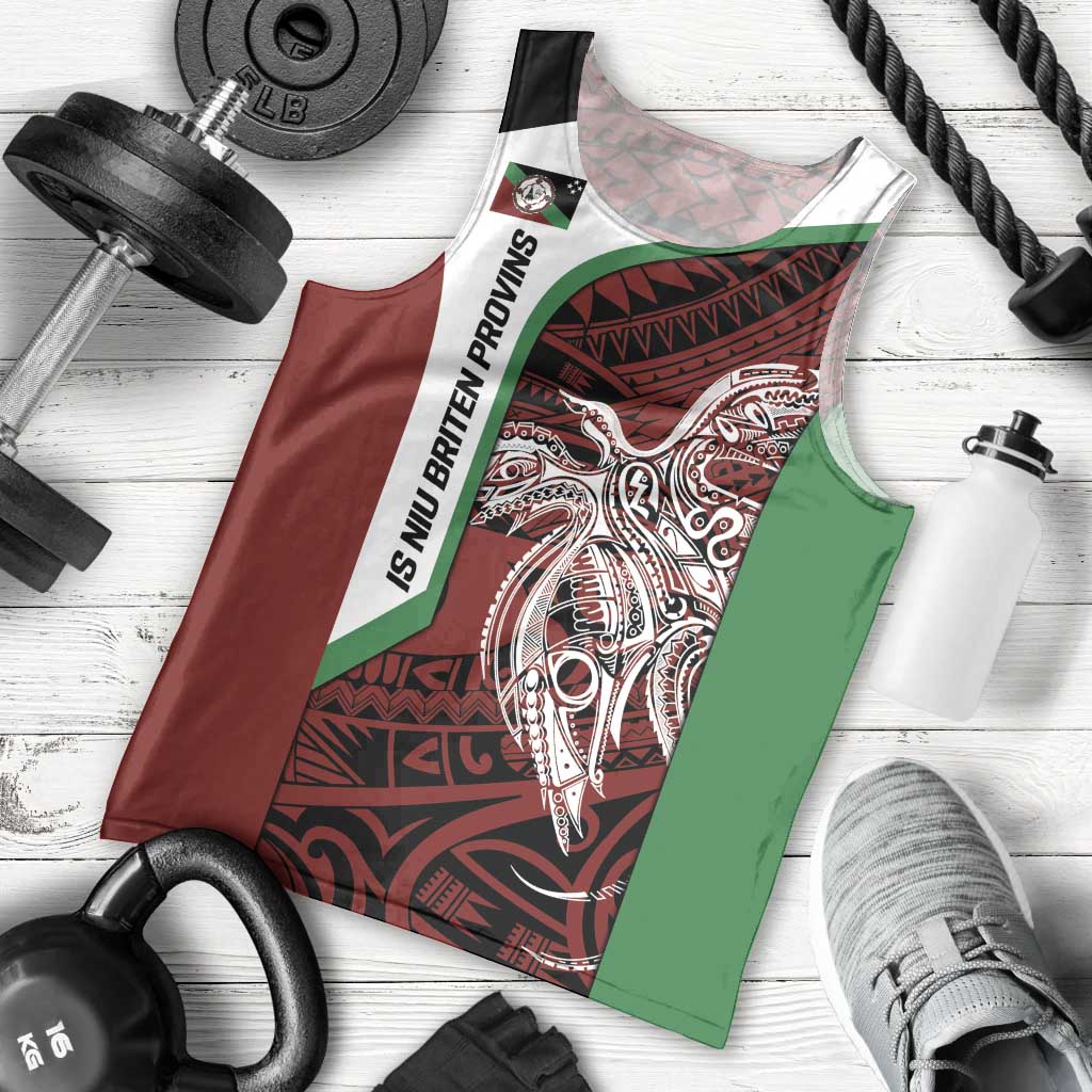 Personalised PNG East New Britain Province Men Tank Top Bird of Paradise Tattoo Flag Motif LT9 - Polynesian Pride