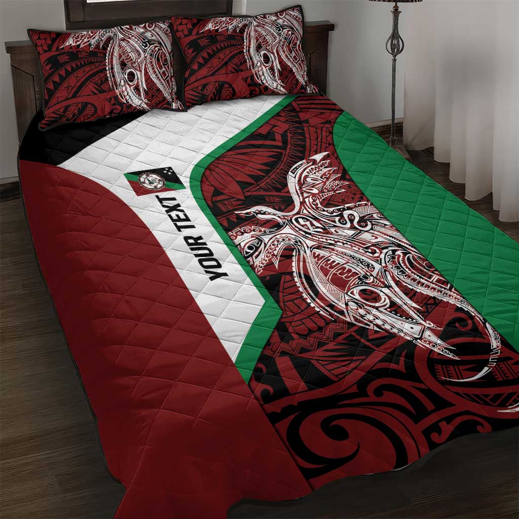Personalised PNG East New Britain Province Quilt Bed Set Bird of Paradise Tattoo Flag Motif - Polynesian Pride
