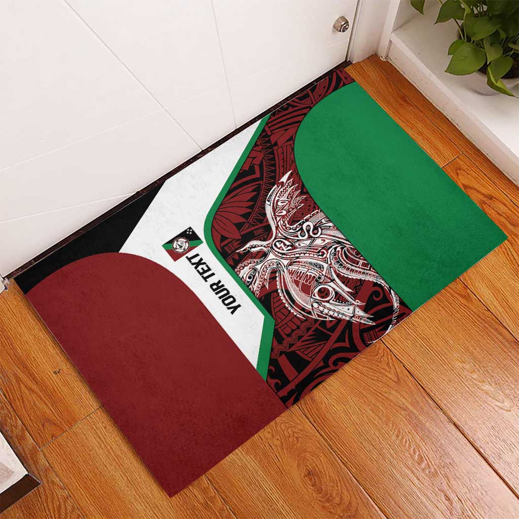 Personalised PNG East New Britain Province Rubber Doormat Bird of Paradise Tattoo Flag Motif - Polynesian Pride