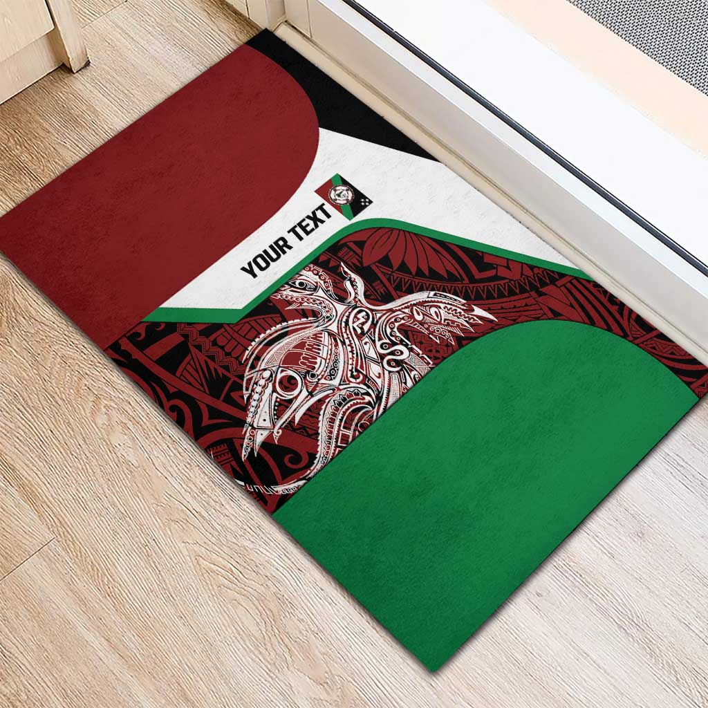 Personalised PNG East New Britain Province Rubber Doormat Bird of Paradise Tattoo Flag Motif - Polynesian Pride