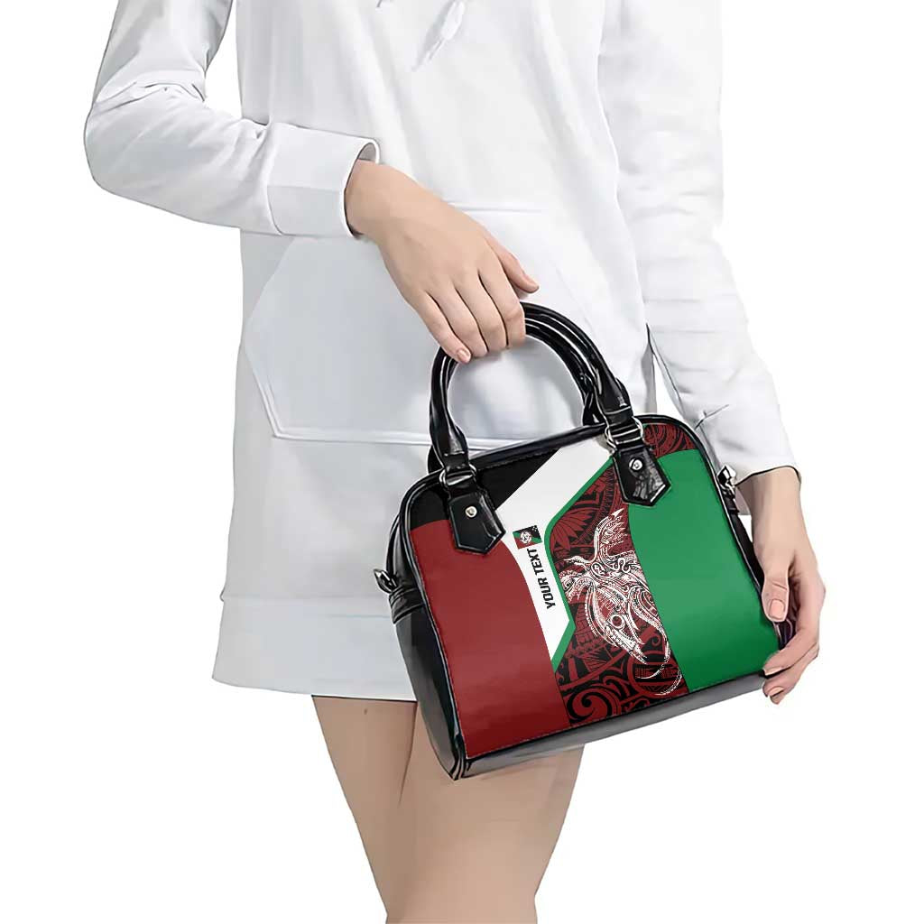 Personalised PNG East New Britain Province Shoulder Handbag Bird of Paradise Tattoo Flag Motif - Polynesian Pride