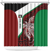 Personalised PNG East New Britain Province Shower Curtain Bird of Paradise Tattoo Flag Motif - Polynesian Pride