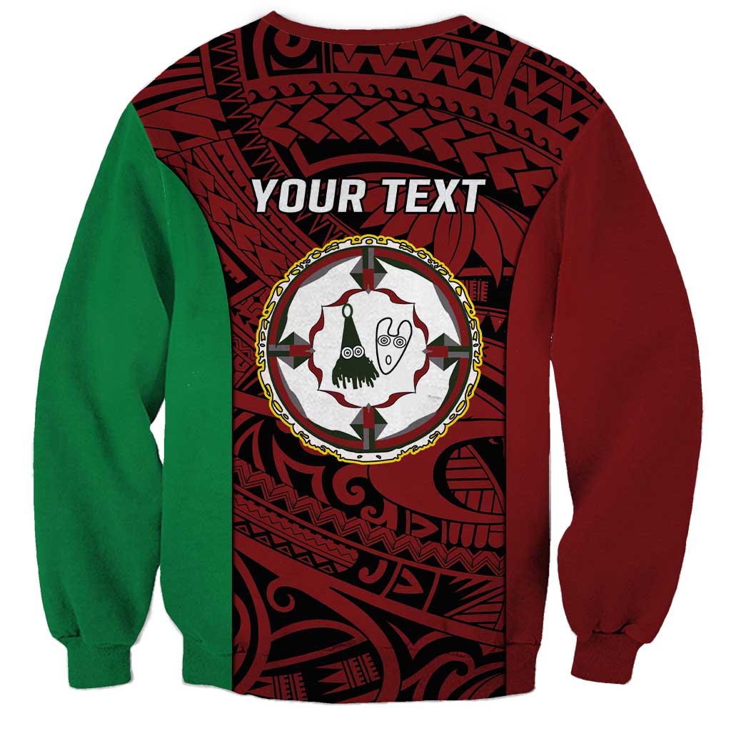 Personalised PNG East New Britain Province Sweatshirt Bird of Paradise Tattoo Flag Motif - Polynesian Pride