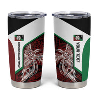 Personalised PNG East New Britain Province Tumbler Cup Bird of Paradise Tattoo Flag Motif - Polynesian Pride