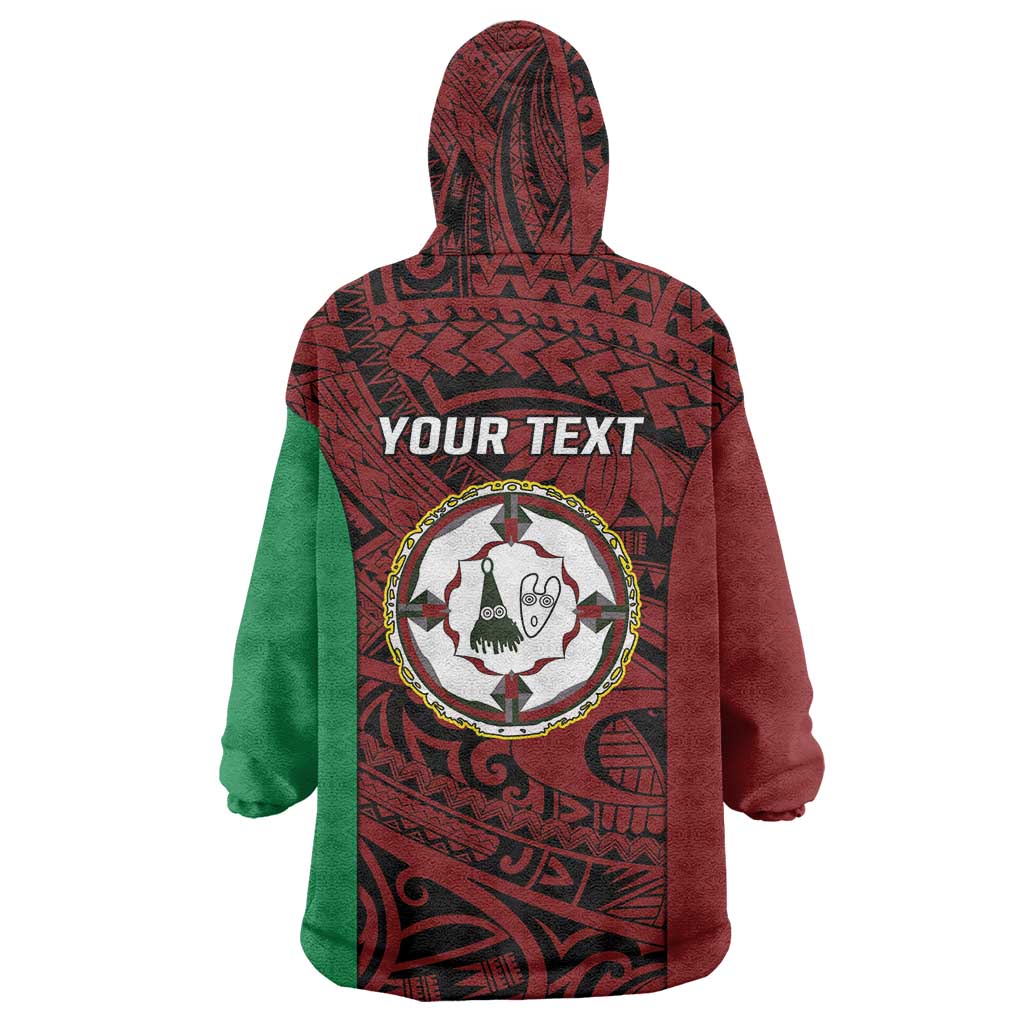 Personalised PNG East New Britain Province Wearable Blanket Hoodie Bird of Paradise Tattoo Flag Motif - Polynesian Pride