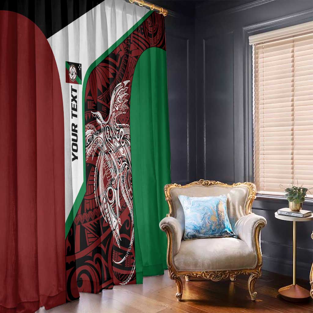 Personalised PNG East New Britain Province Window Curtain Bird of Paradise Tattoo Flag Motif LT9 - Polynesian Pride
