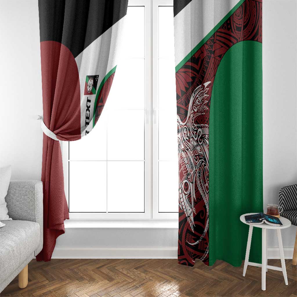 Personalised PNG East New Britain Province Window Curtain Bird of Paradise Tattoo Flag Motif LT9 - Polynesian Pride