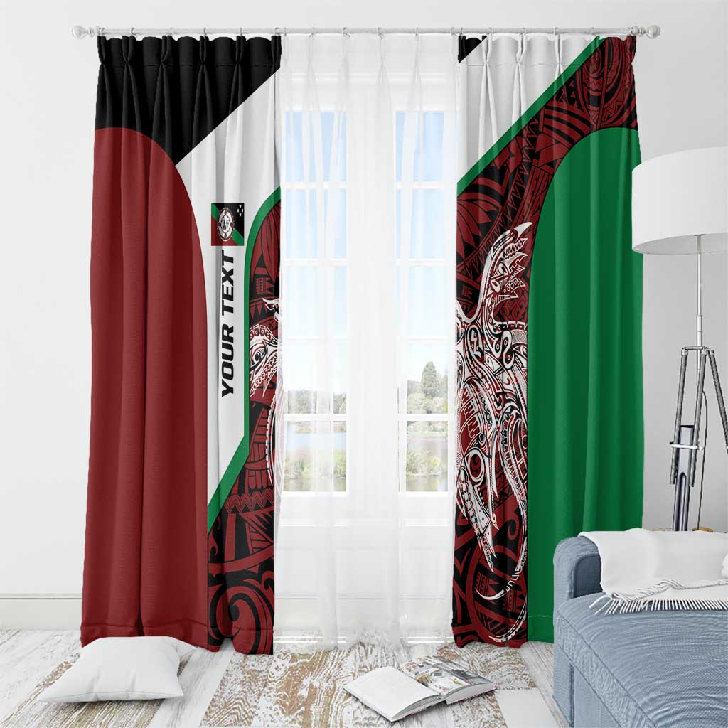 Personalised PNG East New Britain Province Window Curtain Bird of Paradise Tattoo Flag Motif LT9 - Polynesian Pride
