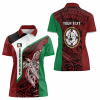 Personalised PNG East New Britain Province Women Polo Shirt Bird of Paradise Tattoo Flag Motif - Polynesian Pride