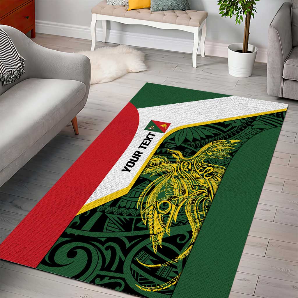 Personalised PNG East Sepik Province Area Rug Bird of Paradise Tattoo Flag Motif LT9 - Polynesian Pride
