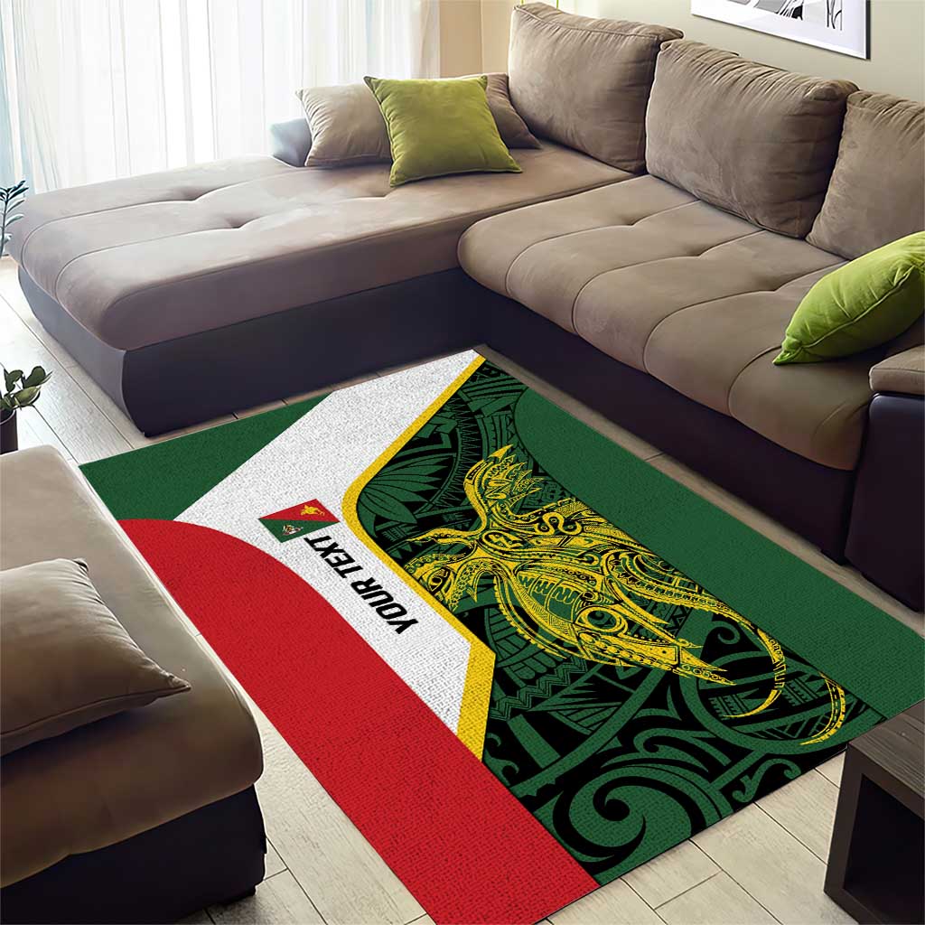 Personalised PNG East Sepik Province Area Rug Bird of Paradise Tattoo Flag Motif LT9 - Polynesian Pride