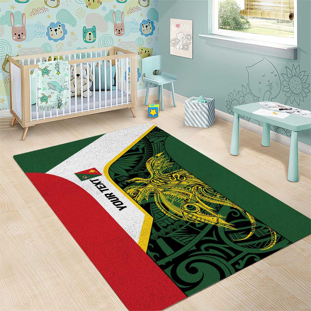 Personalised PNG East Sepik Province Area Rug Bird of Paradise Tattoo Flag Motif LT9 - Polynesian Pride