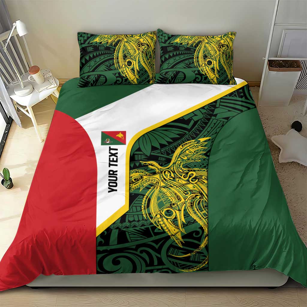 Personalised PNG East Sepik Province Bedding Set Bird of Paradise Tattoo Flag Motif - Polynesian Pride
