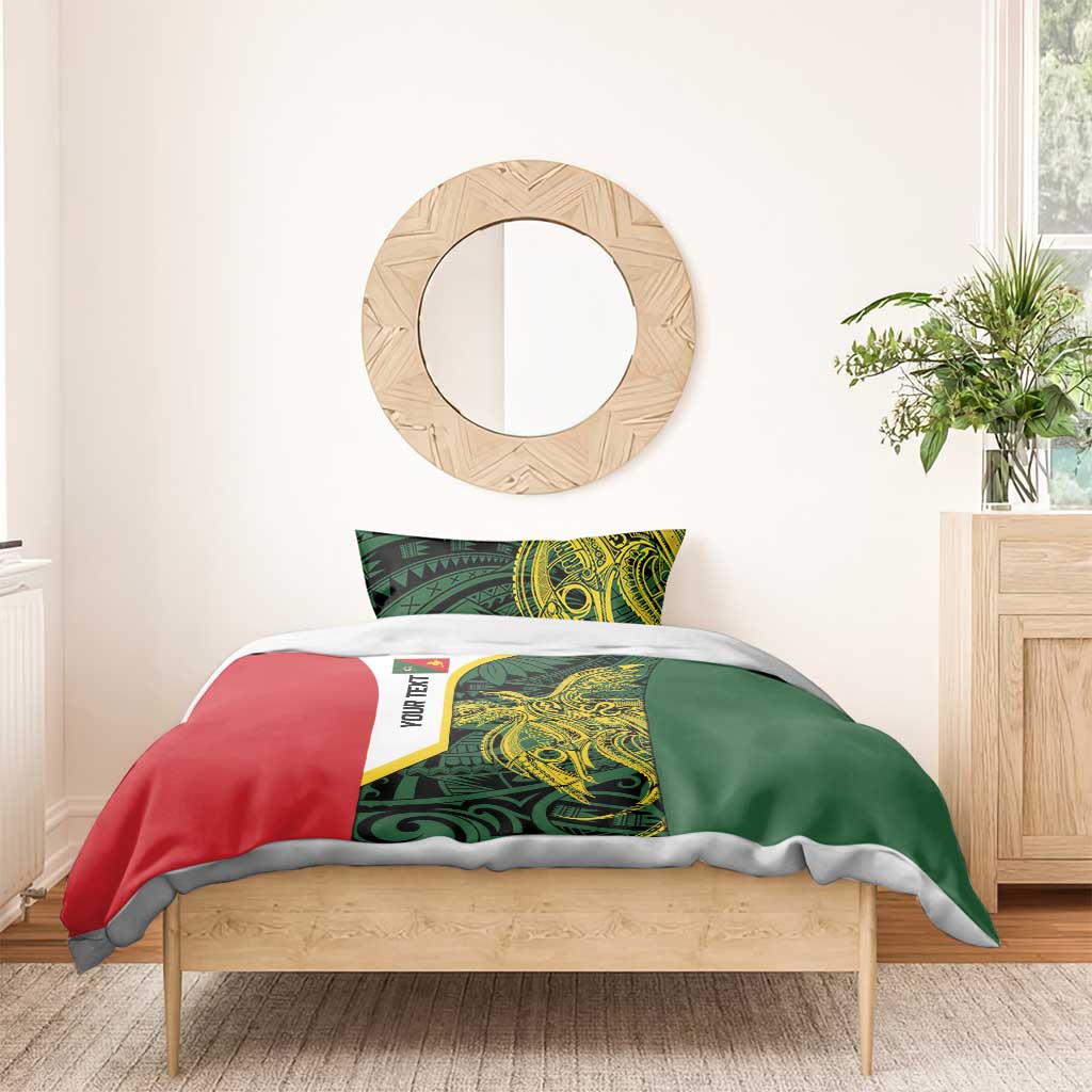 Personalised PNG East Sepik Province Bedding Set Bird of Paradise Tattoo Flag Motif - Polynesian Pride