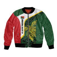 Personalised PNG East Sepik Province Bomber Jacket Bird of Paradise Tattoo Flag Motif - Polynesian Pride
