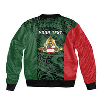 Personalised PNG East Sepik Province Bomber Jacket Bird of Paradise Tattoo Flag Motif - Polynesian Pride