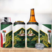 Personalised PNG East Sepik Province 4 in 1 Can Cooler Tumbler Bird of Paradise Tattoo Flag Motif LT9 - Polynesian Pride