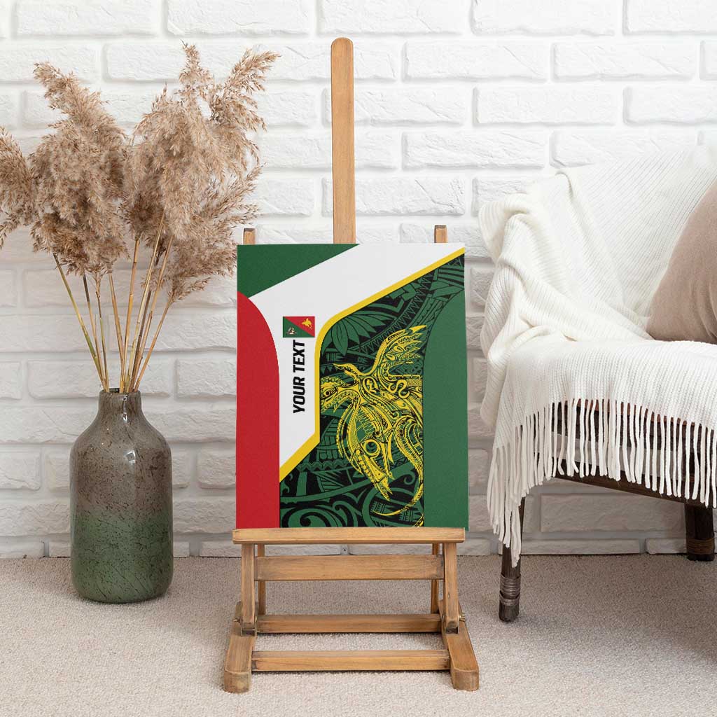 Personalised PNG East Sepik Province Canvas Wall Art Bird of Paradise Tattoo Flag Motif - Polynesian Pride
