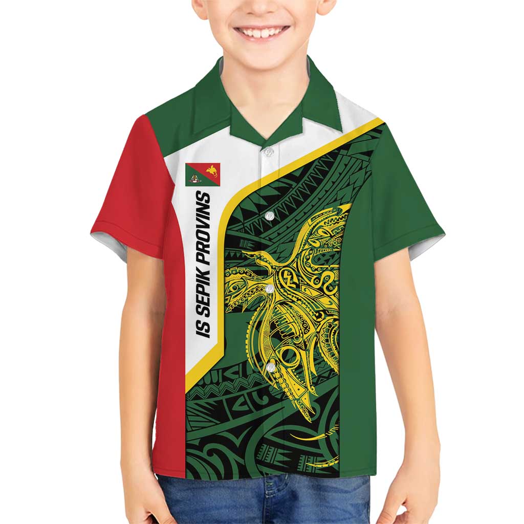 Personalised PNG East Sepik Province Family Matching Long Sleeve Bodycon Dress and Hawaiian Shirt Bird of Paradise Tattoo Flag Motif - Polynesian Pride