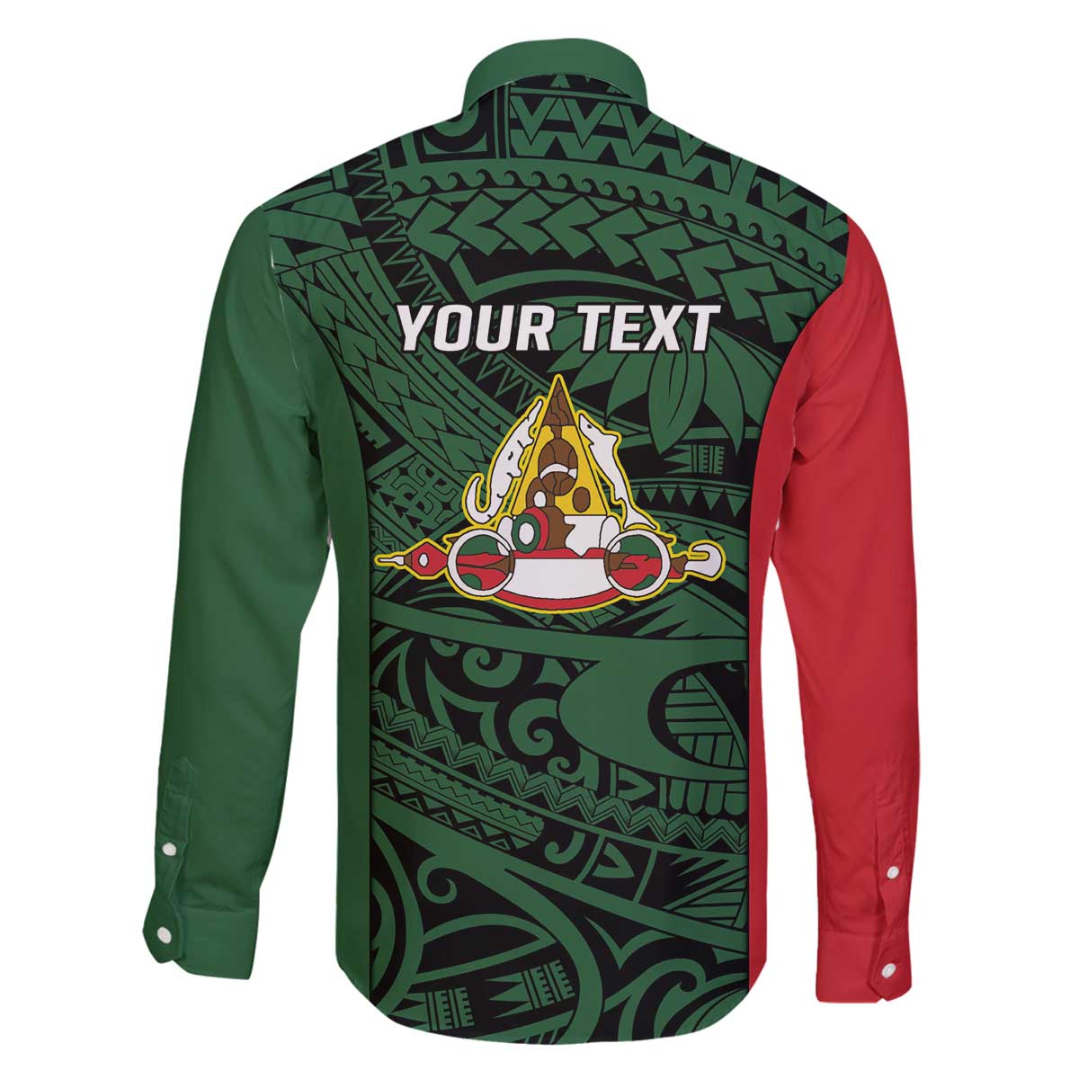 Personalised PNG East Sepik Province Family Matching Off The Shoulder Long Sleeve Dress and Hawaiian Shirt Bird of Paradise Tattoo Flag Motif - Polynesian Pride