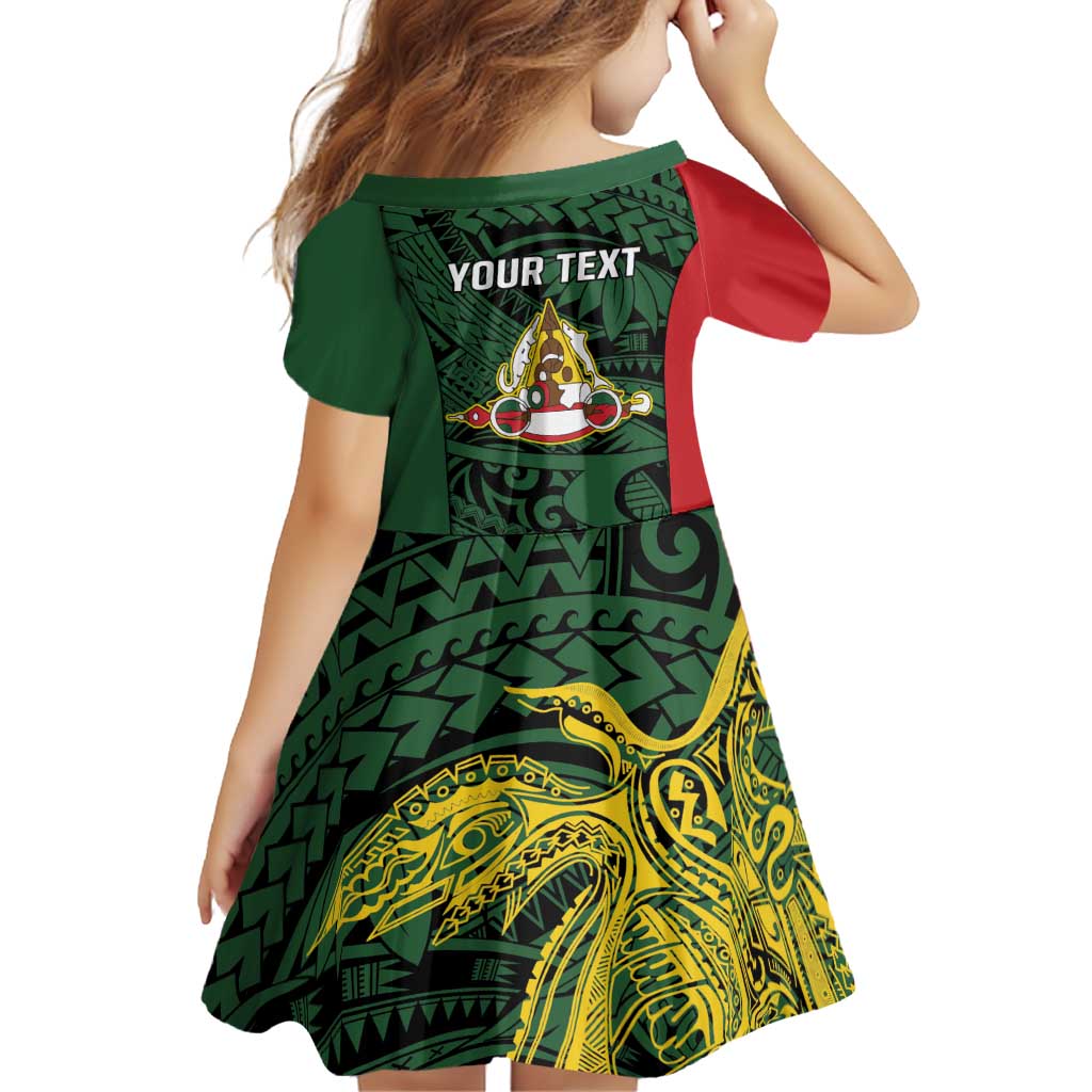 Personalised PNG East Sepik Province Family Matching Off Shoulder Short Dress and Hawaiian Shirt Bird of Paradise Tattoo Flag Motif - Polynesian Pride