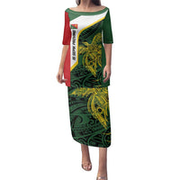 Personalised PNG East Sepik Province Family Matching Puletasi and Hawaiian Shirt Bird of Paradise Tattoo Flag Motif - Polynesian Pride