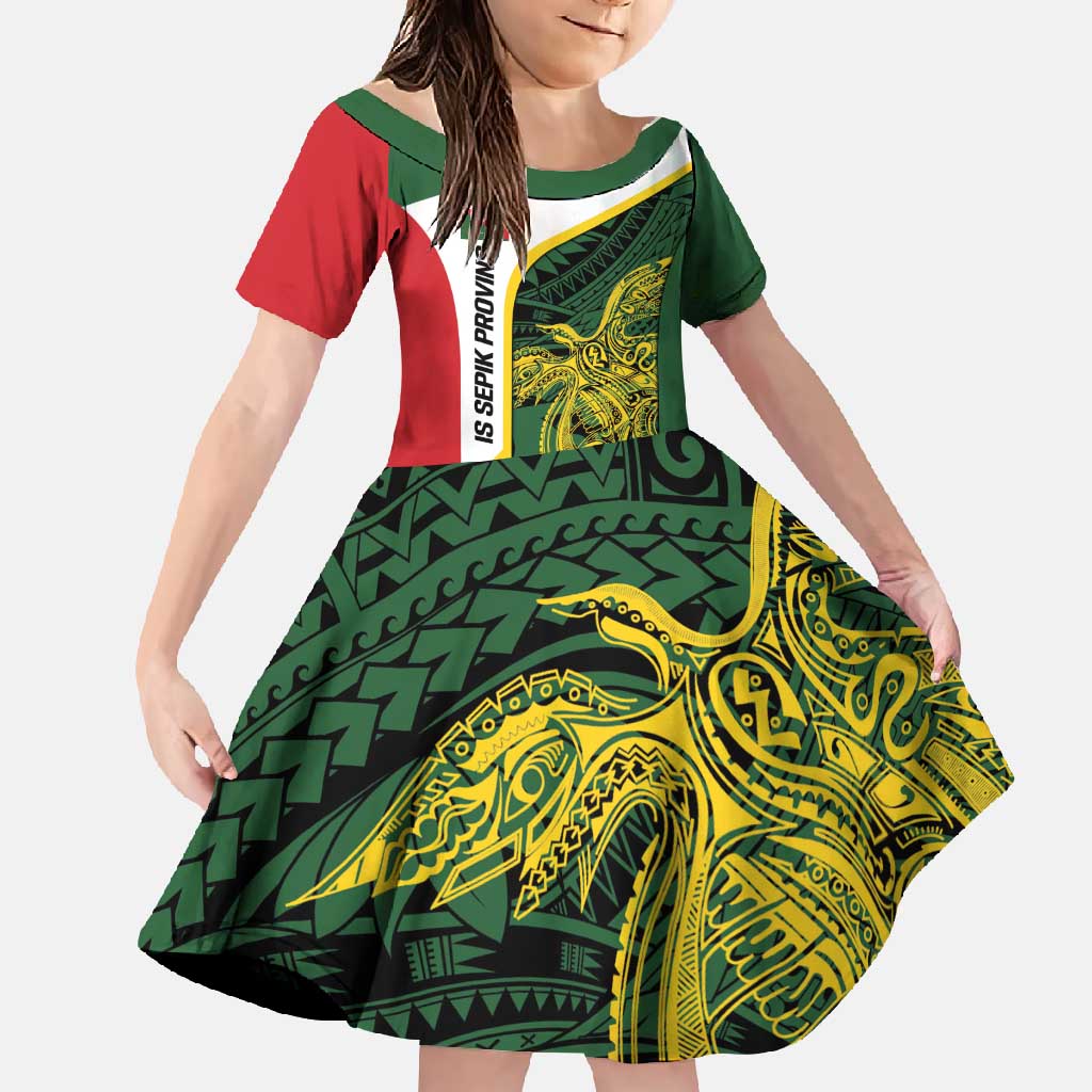 Personalised PNG East Sepik Province Family Matching Summer Maxi Dress and Hawaiian Shirt Bird of Paradise Tattoo Flag Motif - Polynesian Pride