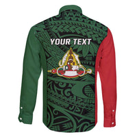 Personalised PNG East Sepik Province Family Matching Summer Maxi Dress and Hawaiian Shirt Bird of Paradise Tattoo Flag Motif - Polynesian Pride