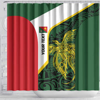 Personalised PNG East Sepik Province Shower Curtain Bird of Paradise Tattoo Flag Motif - Polynesian Pride