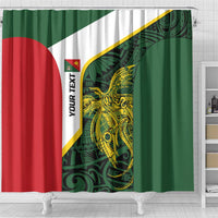 Personalised PNG East Sepik Province Shower Curtain Bird of Paradise Tattoo Flag Motif - Polynesian Pride