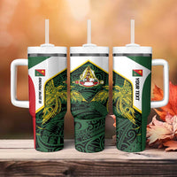 Personalised PNG East Sepik Province Tumbler With Handle Bird of Paradise Tattoo Flag Motif LT9 - Polynesian Pride