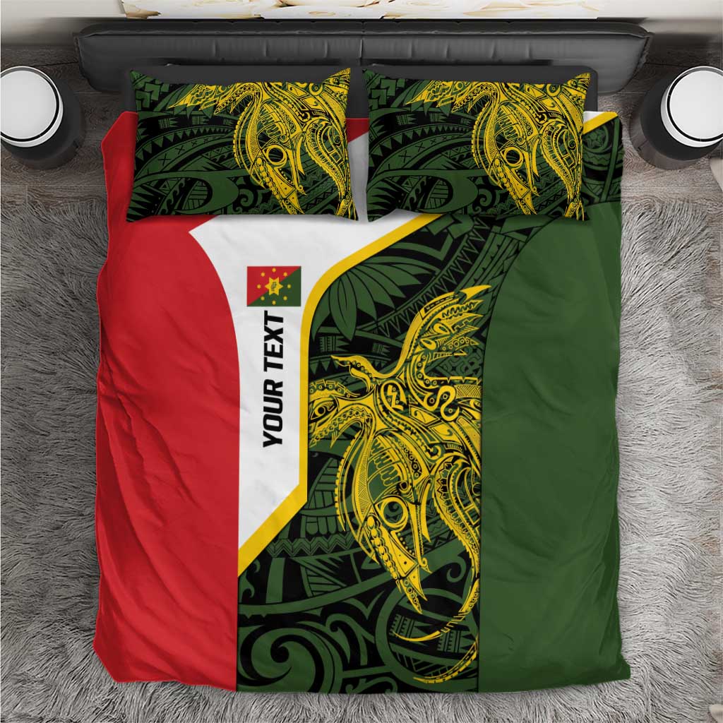 Personalised PNG Eastern Highlands Bedding Set Bird of Paradise Tattoo Flag Motif - Polynesian Pride