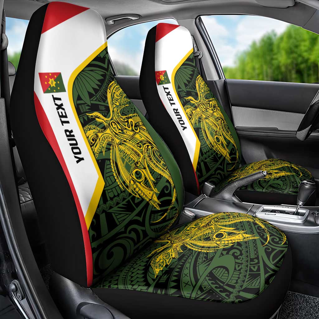 Personalised PNG Eastern Highlands Car Seat Cover Bird of Paradise Tattoo Flag Motif - Polynesian Pride